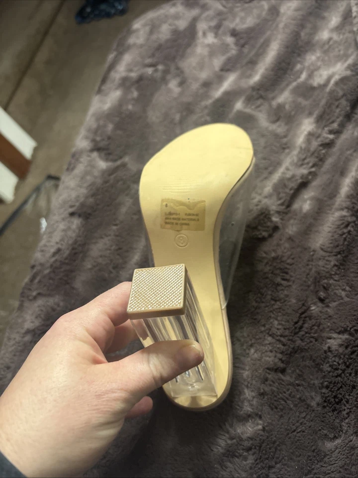 Cape Robbin Shoes Fusion Translucent Block High-Heel Mule Open Toe Sandal - Image 3 of 4