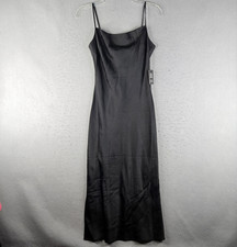 Express Slip Dress Womens XSmall Black Silky Midi Retro 90s CBK Style Sleek