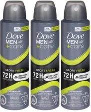 (3 )Dove Men+Care Antiperspirant Deodorant Dry Spray Sport Fresh72HR Protection
