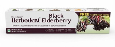 Herbodent Black Elderberry Toothpaste, Vegan Friendly, Vegetable Base