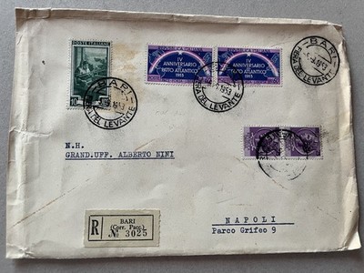 Q) Envelope Italy Republic Atlantic Pact Bari Fiera del Levante 1953