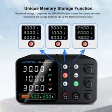 DC Adjustable 0-30/60/120V 0-3/5/10A Lab Variable Power Supply Internal Memories