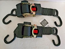 DC Cargo Retractable Ratchet Strap Tie Down Straps w/ S-Hooks 2" x 6' (2-pack)