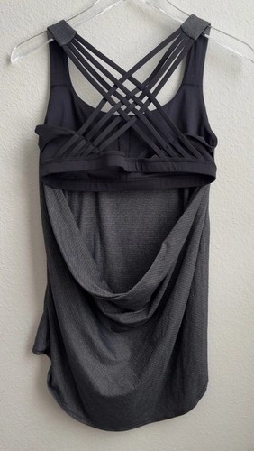 Lululemon Free to be Wild Strappy Tank Top Womens 8 Built in Bra Semi-Open Back - Picture 3 of 5