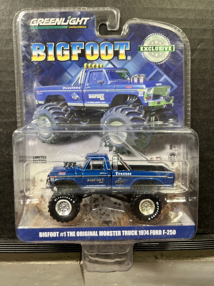 ①グリーンライト ビッグフット ギネスに認定されたモンスタートラック 1/64 1/64 GREENLIGHT BIGFOOT THE ORIGINAL MONSTER TRUCK 1974 FORD