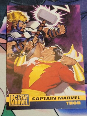 C4080 1995 SKYBOX CAPTAIN MARVEL VS THOR #19 MARVEL VERSUS DC