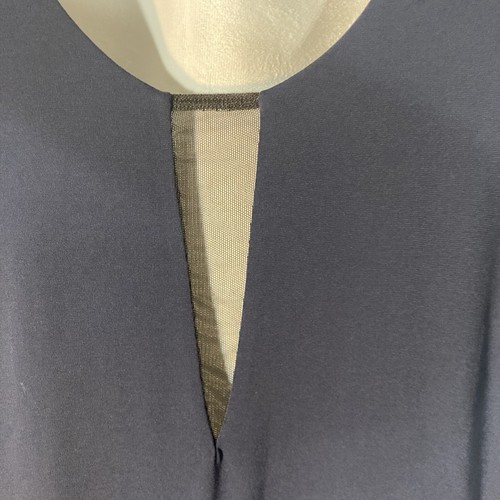 BCBG GENERATIONS blue scoop neck long sleeve snap close bodysuit M - Picture 5 of 8