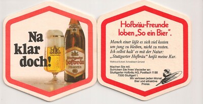 Stuttgarter Hofbräu - old beer mat ''Of course! - Some...''