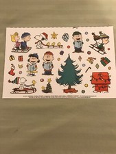 PEANUTS  CHRISTMAS  STICKERS -34 STICKERS - HALF SHEET - SEE PHOTOS DESCRIPTION