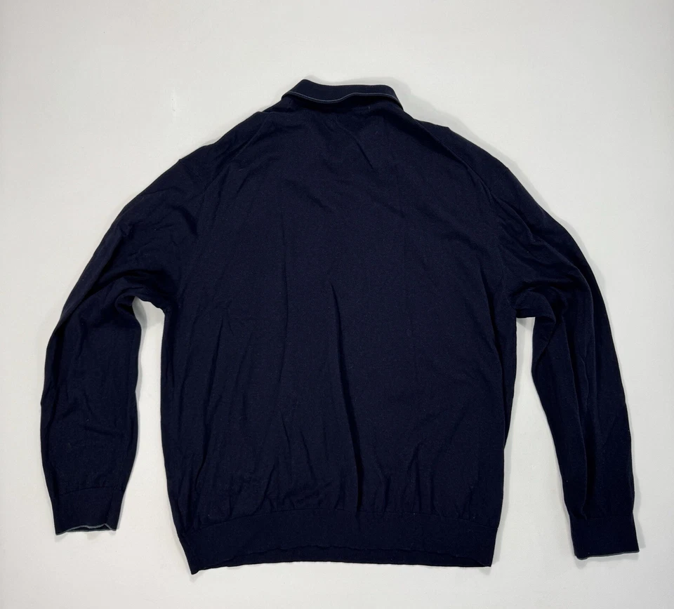 Suéter Polo Marks & Spencer Para Hombres 3XL Algodón Azul Marino Exterior Clásico Cuello Foto 2 de 4