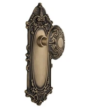 Antique Pewter Victorian Nostalgic Warehouse Elegant Dummy Door Knob Set