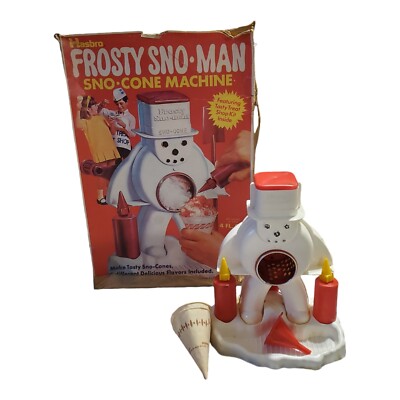 Vintage 1960s Hasbro Sno-Man Sno-Cone Machine All Pieces