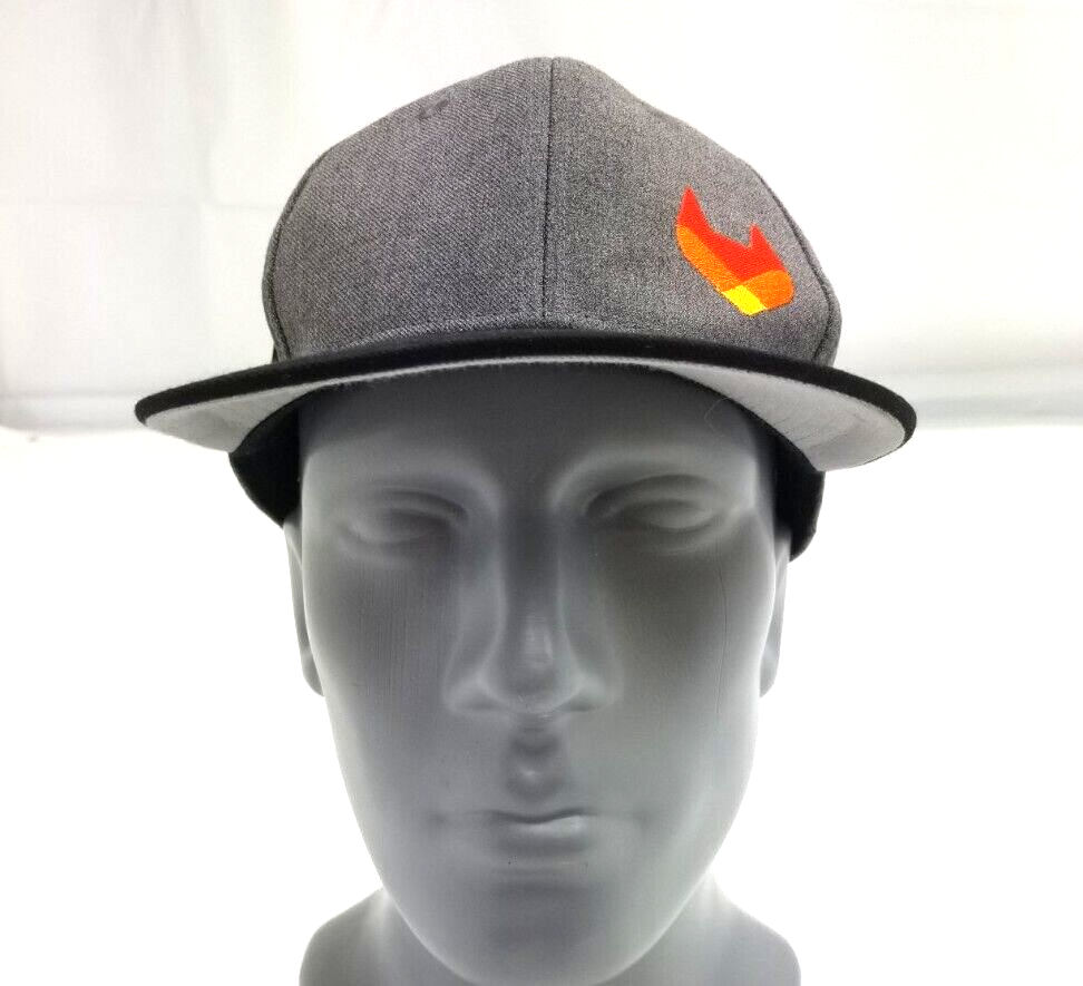 Elevate Prevail Gray Black Hat Cap Adjustable Snapback Red Orange