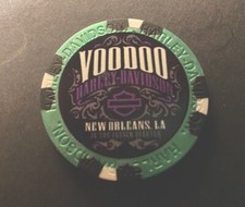 New Orleans, Louisiana Voodoo Harley Davidson Poker Chip / Metallic Green