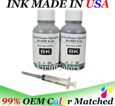 Premium Black ink refill kit for HP 60/61/62/63/64/65/XL 30ml x2 bottle Uni-Kit 