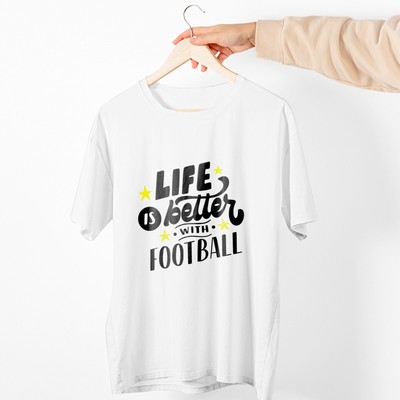 Life Is Better With Football T-Shirt, Football Fanatic, Soccer Game, Passion Tee