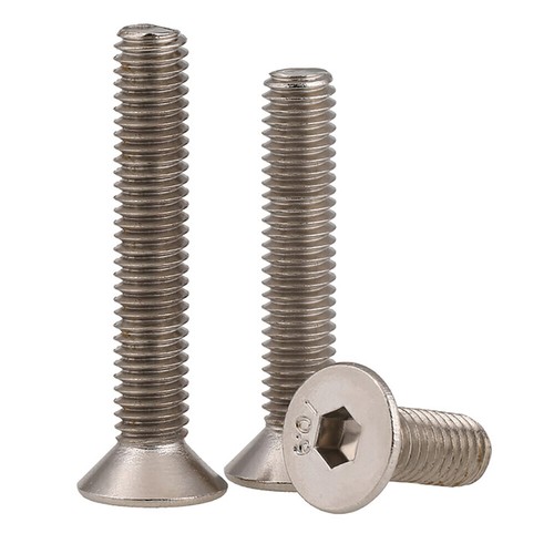 Countersunk Screw Allen Key Bolts Hex Socket Screws Nickel Plated M1.6 - M8 - Picture 4 of 7