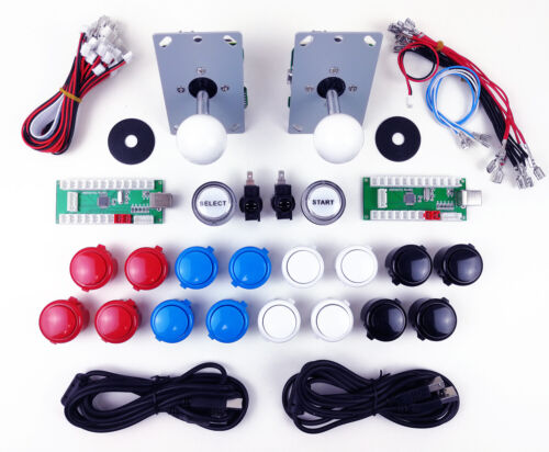 Kit Arcade PRO 2 Postazioni Joystick 18 Pulsanti Start Select Led Controller USB - Foto 1 di 4
