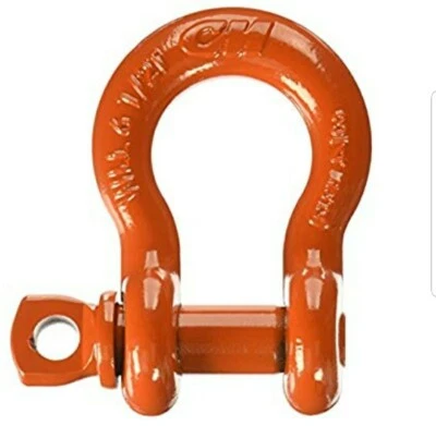 C&M COMPANY CM M652P Super Strong Anchor Shackle with Orange Powder Coated Screw Pin, 6-1/2