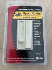 Cooper Wiring Full Range Slide Fan Speed Control 5A-120V Single Pole 6425 Ivory