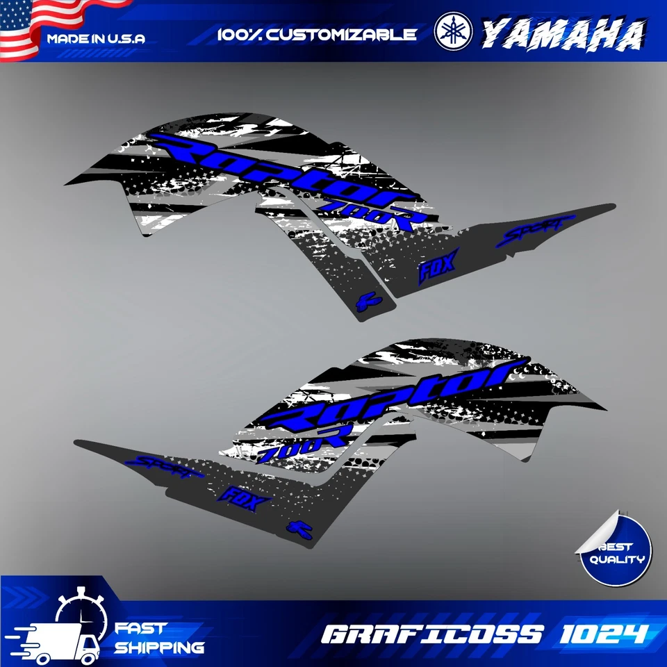 Yamaha Raptor 700 700R Kit Gráficos 2013 2018 2022 a 2025 Calcomanías Pegatinas ATV Foto 2 de 4
