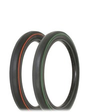 ALTA 20 X 2.125 RED & GREEN LINE SLICK BICYCLE TIRE, S-2 RIM, SCHWINN STYLE.