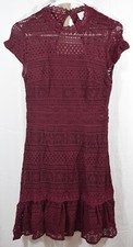 Foxiedox Ellie Fit & Flare Lace Dress Wine Size Small 
