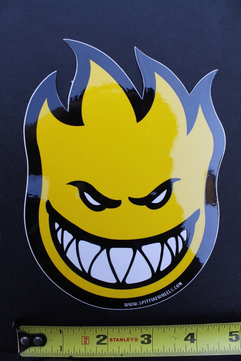 SPITFIRE Skateboard Wheels Yellow Fire Flame Face Original