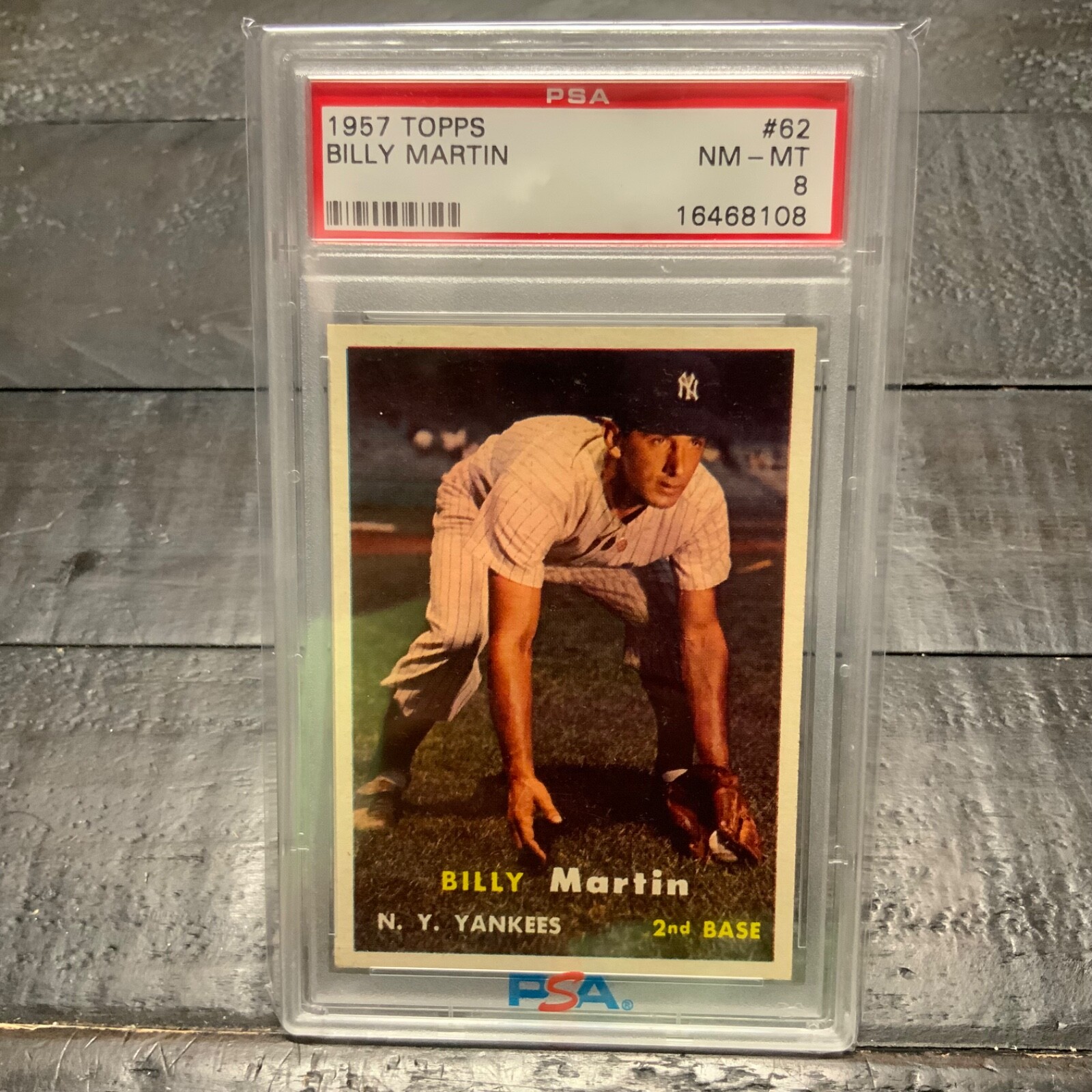 1957 Topps Billy Martin #62 *Yankees* PSA 8 NM-MT