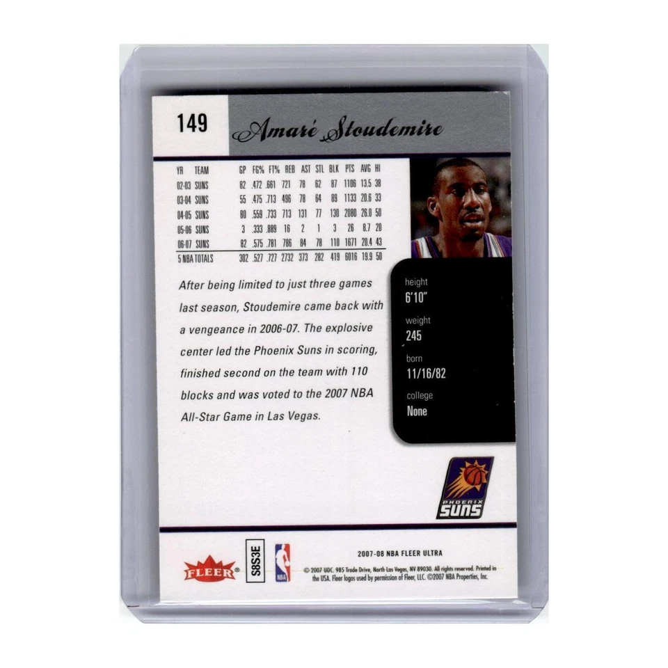 2007 Ultra Amare Stoudemire Suns #149 - Image 2 of 3