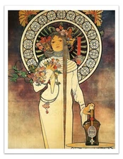 Chromolithograph 1896 by ALPHONSE MUCHA Poster -Unframed- Premium Art Print