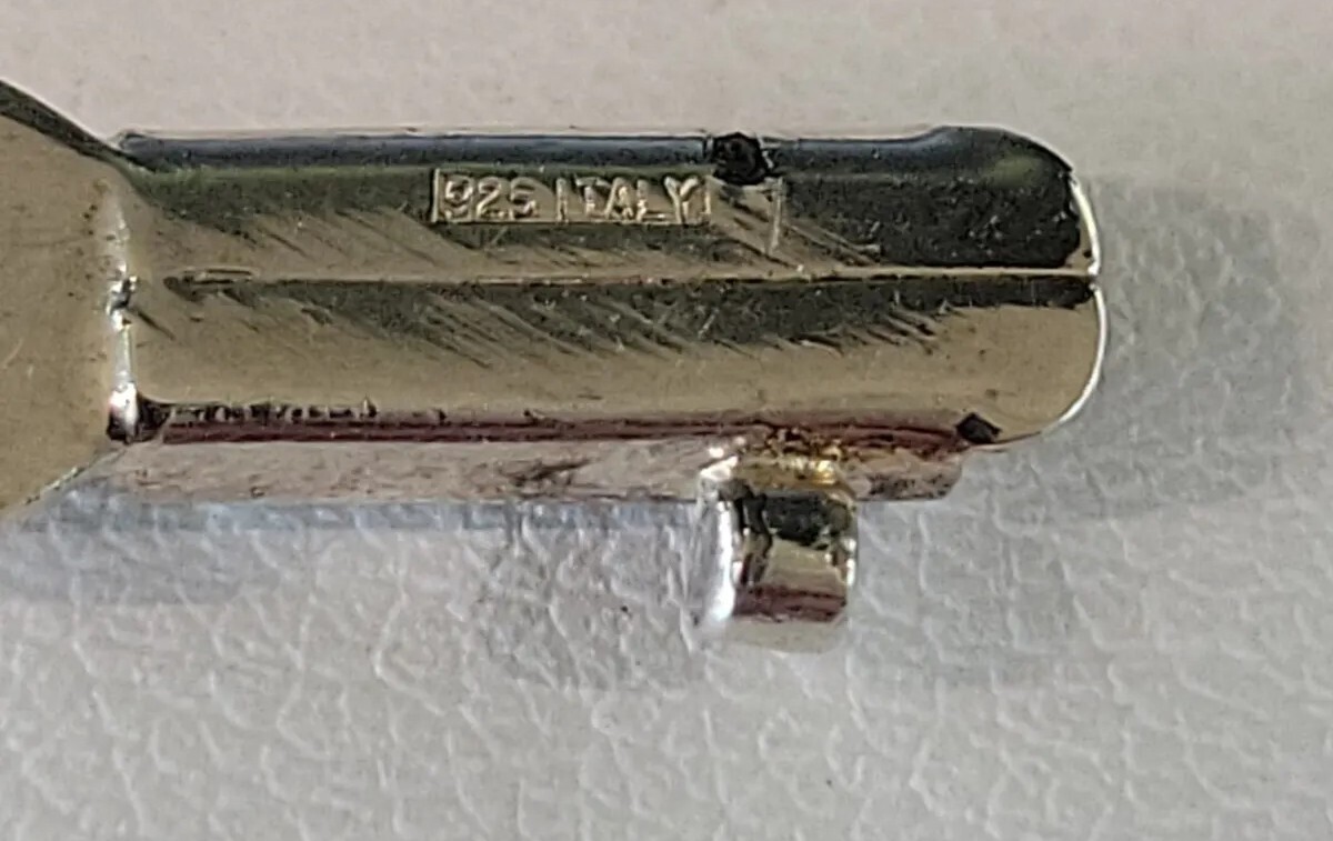 925 Sterling Silver Hugs & Kisses Bracelet Italy 7.5" L