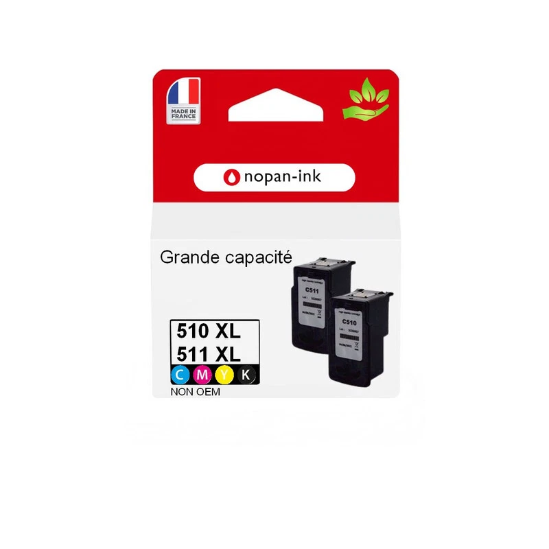 PG 510 + CL 511XL, 2 Cartouche d'encre compatible pour CANON PG510 + CL511 XL No - Photo 1/1