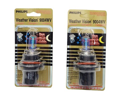 Headlight Bulbs Philips Whether Vision 9004 WV Halogen High/Low Beam Headlamp X2
