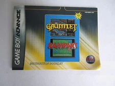 Game Boy Advance Gauntlet Rampart Instruction Booklet MANUAL ONLY 