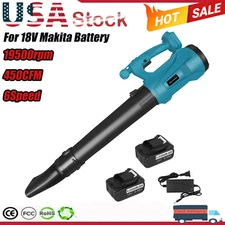 Cordless Leaf Blower for Makita 18V Battery Electric Air Blower W/2 Battery 