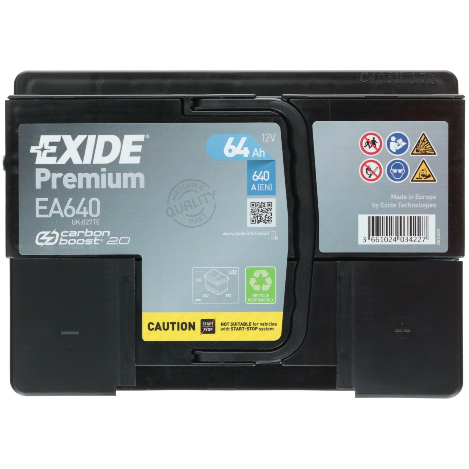 Exide EA640. Starterbatterie Exide 64Ah 12V
