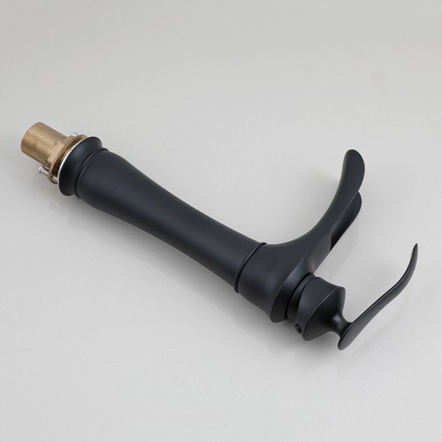 Bathroom Sink Vessel Faucet Black Painting Waterfall Spout Basin Mixer Tap - Picture 14 of 15