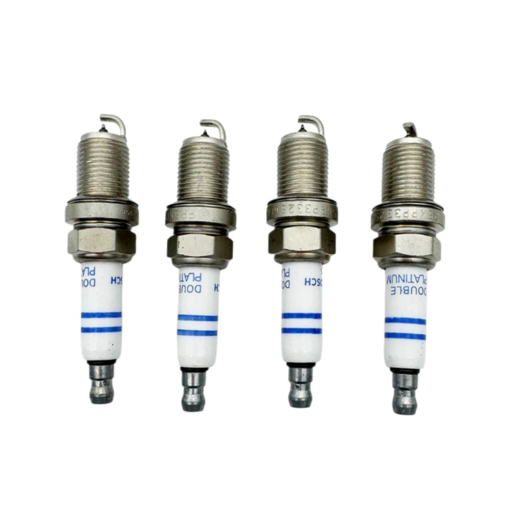 New 4Pcs 06H905601A Double Platinum Spark Plugs Set FR5KPP332S For VW AUDI