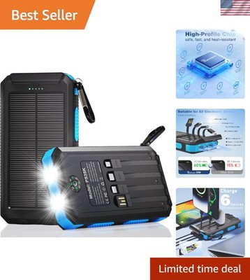 Eco-Friendly 20,000mAh Solar Power Bank with Dual Flashlight for Outdoor Use