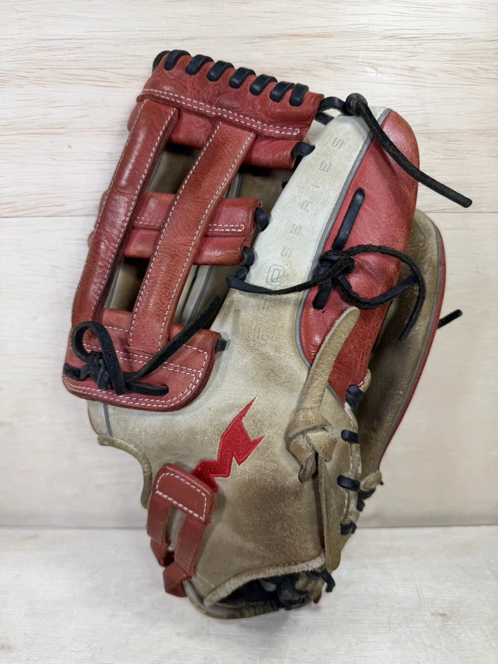 MIKEN - Serie Pro 13.5" Bronceado con Guante Rojo PRO135-WSN Lanzamiento Derecha Derecha Foto 2 de 4