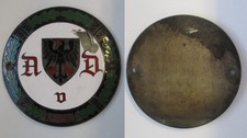 alte emaillierte Auto Plakette AvD DAC 1899, KAC 1905, AvD 1948 &Oslash; 10 cm (135534)