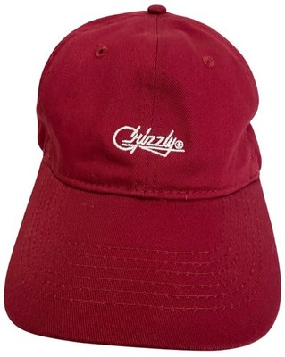 Grizzly Griptape Skateboard  Script  Logo Get OutsideBurgundy Adjustable Dad Hat