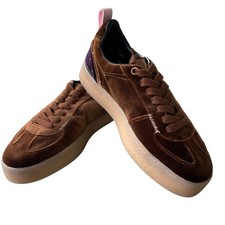 Steve Madden Tucker Platform Sneakers Size 8M Brown Velvet