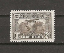 AUSTRALIA 1931 SG 139 6d Sepia AIR stamp MNH