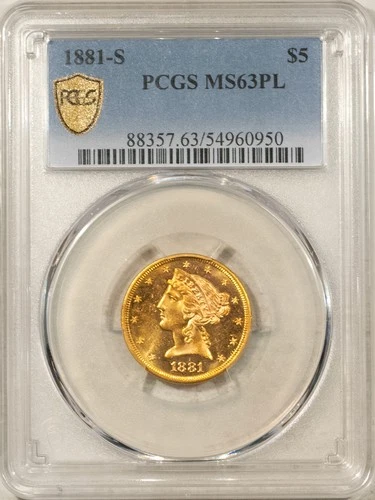 1881-S Liberty Half Eagle — photo from the most recent tracked eBay sale