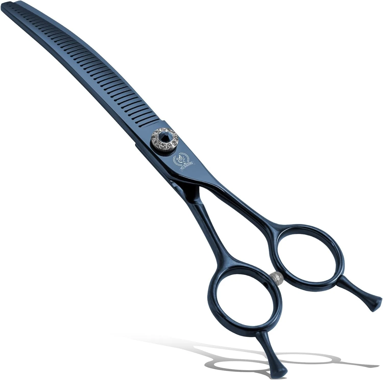 Fenice Peak 7" Curved Chunker Dog Grooming Scissors, 50% Thinning Rate, 25° Curv