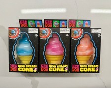 Nee Doh Nice Cream Cone- Lot of 3 Blue/Pink/Orange