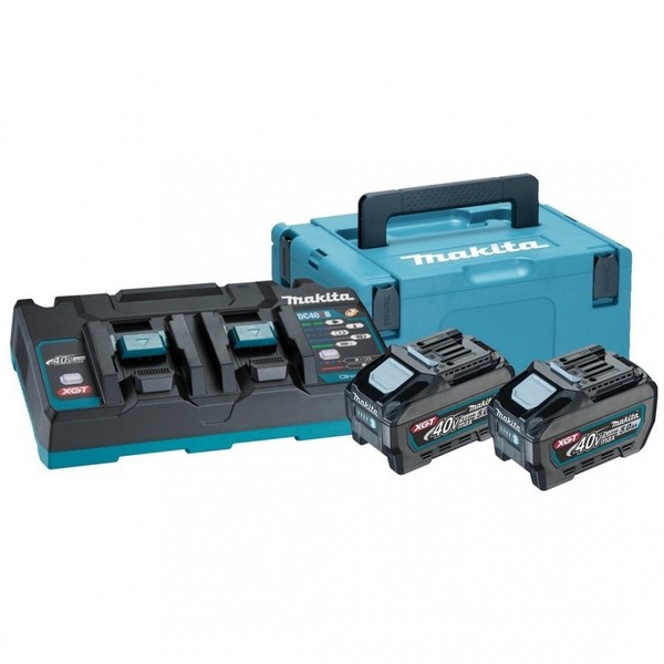 Makita 40V Max. Xgt, 2 Akkus BL4050F 5,0 Ah, DoppelladegeräT, Makpac 3.-image