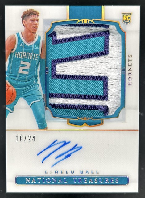 2020-21 Panini National Treasures LaMelo Ball Patch Gold FOTL Auto RC #/24